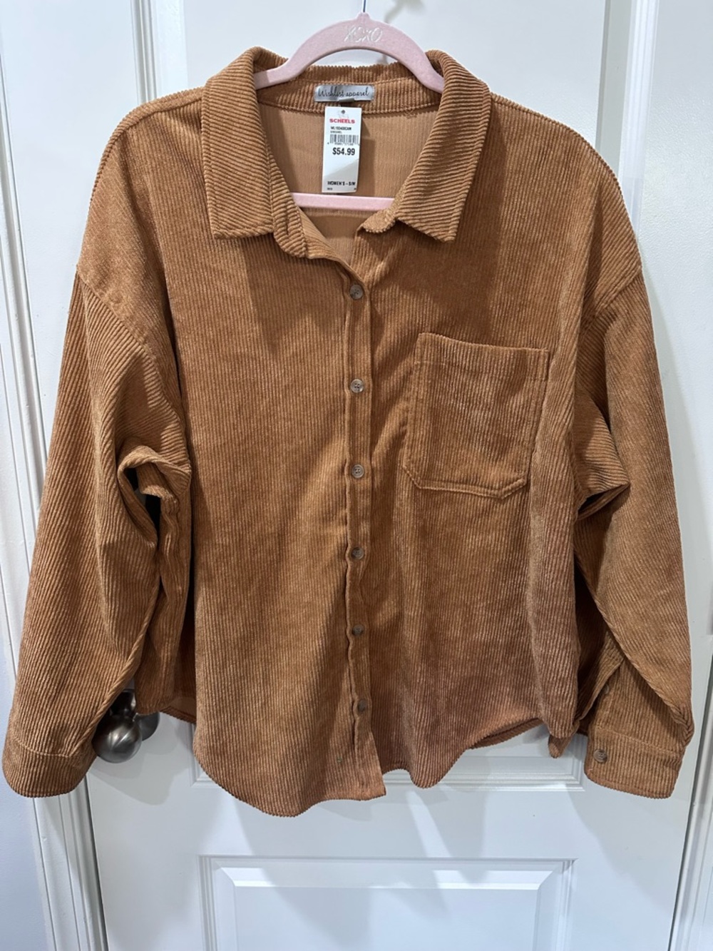 Wishlist Apparel Tan Corduroy Shacket - Size Small/Medium